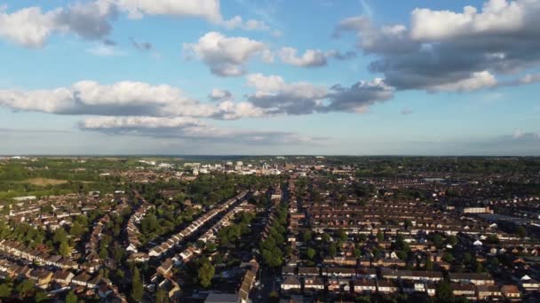 Riprese Aeree Del Quartiere Residenziale Luton England Catturato Con Drone — Video Stock