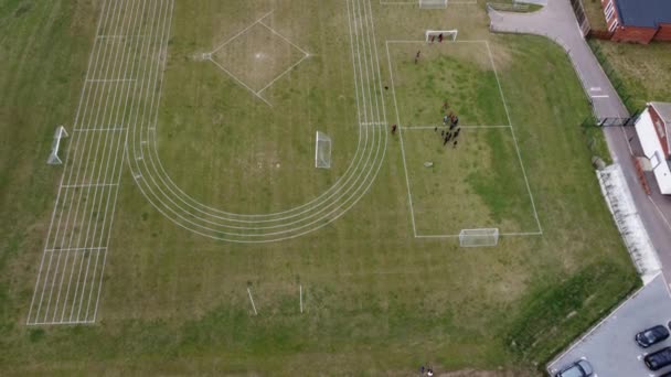 Aerial View Football Playground Luton City Windy Cloudy Day Captured — стокове відео