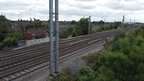 Images Aériennes Ville Luton Avec Voies Ferrées Angleterre Capturé Avec — Video