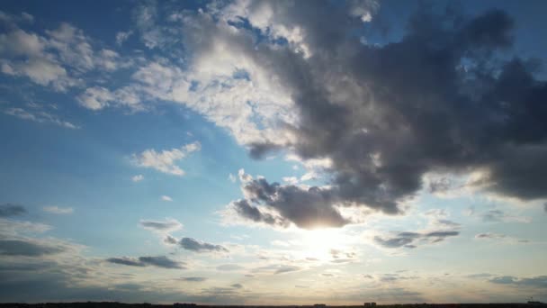 Most Beautiful Sky Clouds Just Sunset England Great Britain — Stock Video