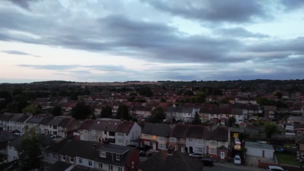 Filmagem Aérea Distrito Residencial Luton Inglaterra Capturado Com Câmera Drone — Vídeo de Stock