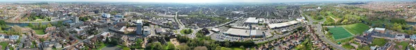 Vista Aérea Panorámica Del Paisaje Cerca Histórica Campiña Bedford City —  Fotos de Stock