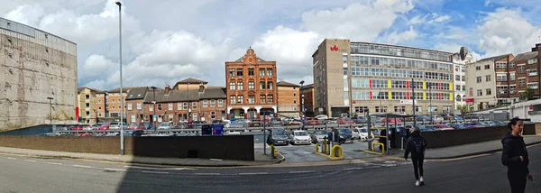 Panoramablick Auf Die Äußere Seite Des Einkaufszentrums Central Luton City — Stockfoto