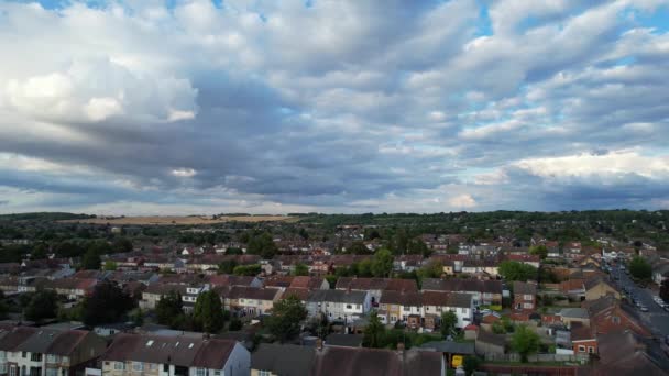 Letecký Pohled Luton City Během Dramatických Mračen — Stock video