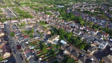 Luton City, İngiltere 'deki Yüksek Angle Residential Homes. 27 Temmuz 2023 'te Drone' un Kamerası ile yakalanmış.