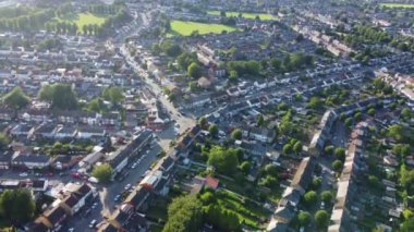 Luton City, İngiltere 'deki Yüksek Angle Residential Homes. 27 Temmuz 2023 'te Drone' un Kamerası ile yakalanmış.