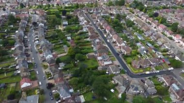 Luton City, İngiltere 'deki Yüksek Angle Residential Homes. 27 Temmuz 2023 'te Drone' un Kamerası ile yakalanmış.