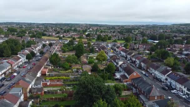 High Angle Footage Residential Homes Luton City England Inglés Capturado — Vídeo de stock