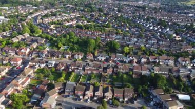 Luton City, İngiltere 'deki Yüksek Angle Residential Homes. 27 Temmuz 2023 'te Drone' un Kamerası ile yakalanmış.