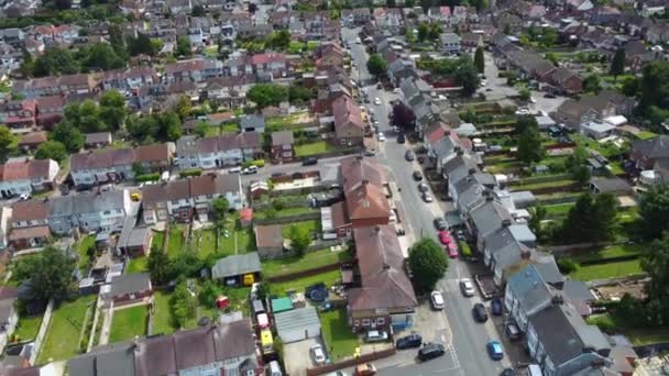 Nagranie Domów Mieszkalnych Pod Wysokim Kątem Luton City England Nagranie — Wideo stockowe
