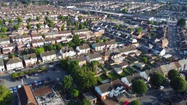 High Angle Footage Residential Homes Luton City England Captured Drone — Stock Video