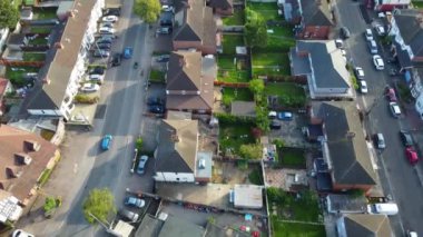 Luton City, İngiltere 'deki Yüksek Angle Residential Homes. 27 Temmuz 2023 'te Drone' un Kamerası ile yakalanmış.