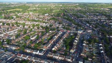 Luton City, İngiltere 'deki Yüksek Angle Residential Homes. 27 Temmuz 2023 'te Drone' un Kamerası ile yakalanmış.