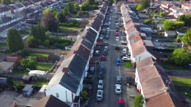 Högvinkelfilm Bostäder Luton City England Fångad Med Drönarens Kamera Den — Stockvideo