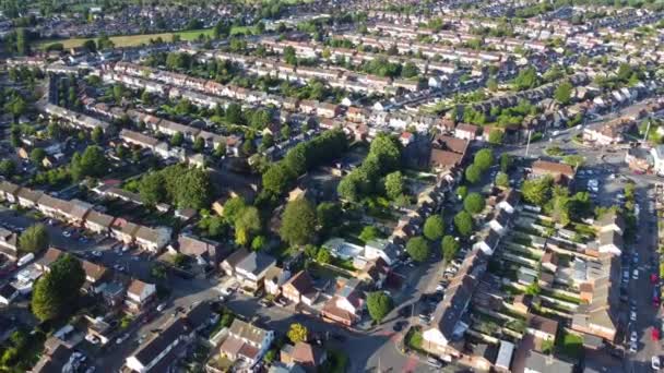 High Angle Footage Residential Homes Luton City England Inglés Capturado — Vídeos de Stock