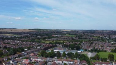 Luton City, İngiltere 'deki Yüksek Angle Residential Homes. 27 Temmuz 2023 'te Drone' un Kamerası ile yakalanmış.