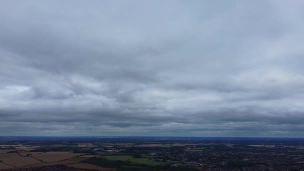 High Angle View Most Beautiful Sky Clouds Evening Northern Luton — Stock video