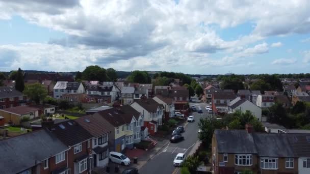 Aerial Footage British City Strong Winds Partically Cloudy Day July — Stock videók