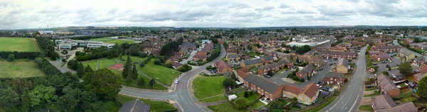 High Angle Panoramic View Western Luton City Residential District Aerial — Stock Photo, Image
