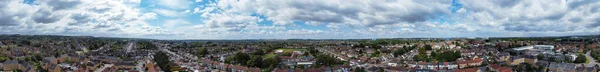 Wysoki Kąt Panoramiczny Widok Zachodniego Luton City Dzielnicy Mieszkaniowej Widok — Zdjęcie stockowe