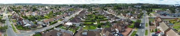 Vysokoúhlý Panoramatický Výhled Západní Luton City Rezidenční Čtvrti Letecký Pohled — Stock fotografie