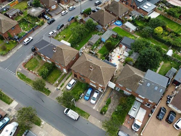 stock image High Angle View of Western Luton City and Residential District. Aerial View of Captured with Drone's Camera on 30th July, 2023. England, UK