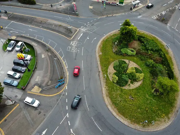 stock image High Angle View of Western Luton City and Residential District. Aerial View of Captured with Drone's Camera on 30th July, 2023. England, UK