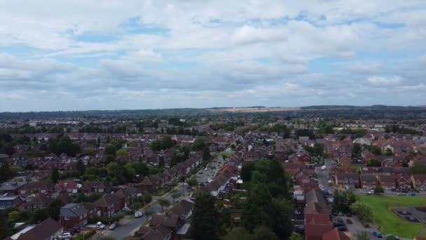 High Angle Footage Western Luton City Residential District Vue Aérienne — Video