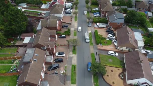 Vedere Înaltă Orașului Western Luton Districtului Rezidențial Vedere Aeriană Filmului — Videoclip de stoc