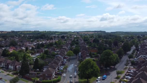 Nagy Látószögű Kilátás Nyugati Luton City Lakókörzet Aerial View Captured — Stock videók