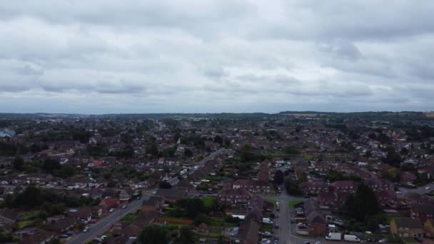 High Angle View Western Luton City Residencial District Inglês Vista — Vídeo de Stock