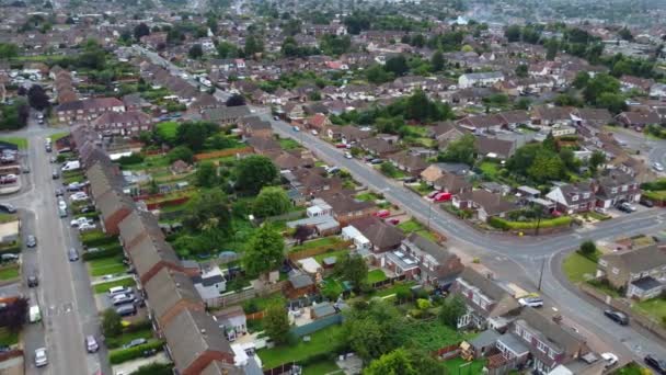 High Angle View Western Luton City Residential District Aerial View — Stock Video