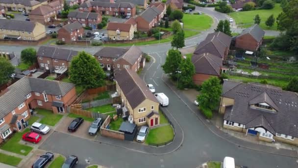 High Angle View Západní Luton City Rezidenční Čtvrti Letecký Pohled — Stock video