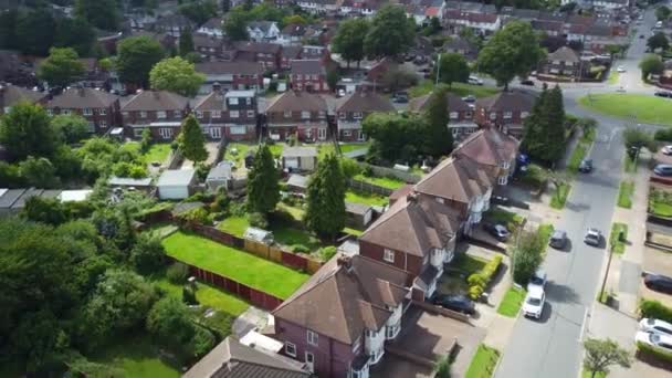 Hoge Hoek Uitzicht Western Luton City Residential District Luchtfoto Van — Stockvideo