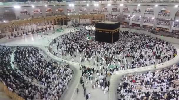 Filmagem Mil Pessoas Estão Pagando Umrah Oração Bait Ullah Kaaba — Vídeo de Stock
