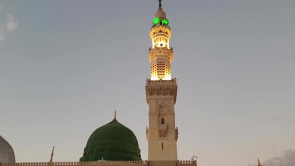 Pessoas Estão Orando Masjid Nabvi Haram Cidade Madinah Arábia Saudita — Vídeo de Stock