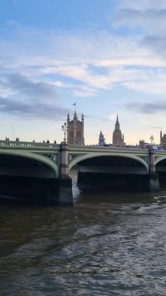 Low Angle Footage Von Menschen Gehen Auf London Eye Touristenattraktion — Stockvideo