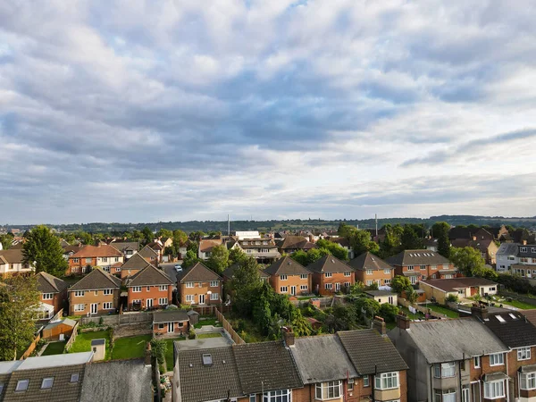 Hoge Hoek Uitzicht Luton City Residential District Luchtfoto Van Vastgelegd — Stockfoto