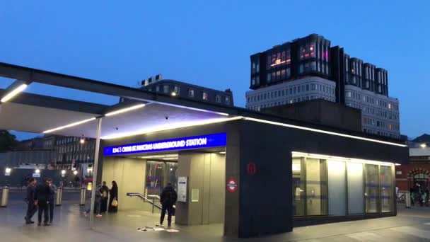 British Train Railway Platform Pancras International Station Central London City — Αρχείο Βίντεο