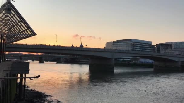 River Thames Bij London Bridge Central London Capital City England — Stockvideo