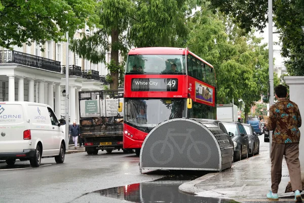 Tiefansicht Der Belebten Londoner Innenstadt Und Straße Mit Verkehr Während — Stockfoto