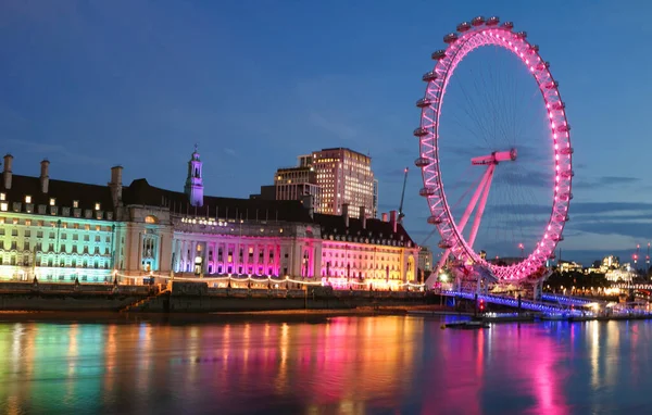 Güzel Aydınlanmış Nehir Thames Görüntüsü Westminster Dan Londra Büyük Ben — Stok fotoğraf