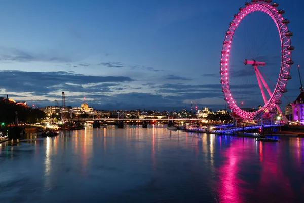 Güzel Aydınlanmış Nehir Thames Görüntüsü Westminster Dan Londra Büyük Ben — Stok fotoğraf