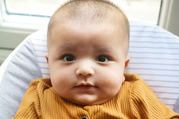 Primer Plano Shot Cute Asian Pakistani Months Old Baby Boy — Foto de Stock