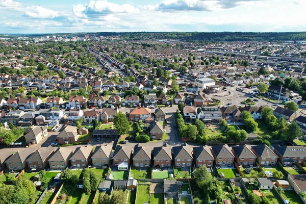 stock image High Angle View of North East of Luton City and Its Residential District. Aerial Footage Was Captured with Drone's Camera on August 06th, 2023. England, UK