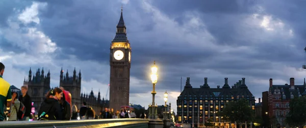 Schöne Aufnahmen Der Beleuchteten Themse London Auge Von Westminster Big — Stockfoto
