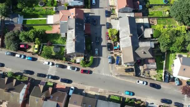 High Angle View East Luton City Distrito Residencial Durante Dia — Vídeo de Stock