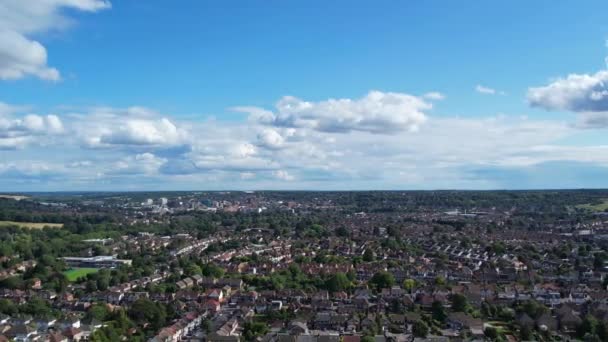 Υψηλή Γωνία Άποψη Του East Luton City Και Κατοικημένη Περιοχή — Αρχείο Βίντεο