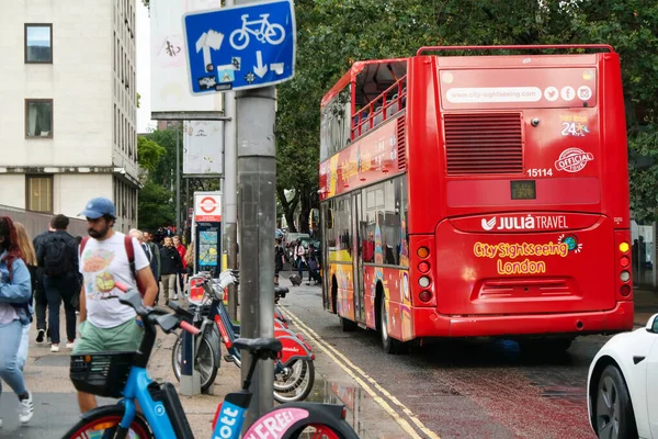 Tiefansicht Von Bus Service Und Britischem Verkehr Zentrum Von London — Stockfoto