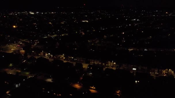 Luftaufnahme Der Beleuchteten Stadt Luton England Während Der Mittagszeit Hochwinkelaufnahmen — Stockvideo